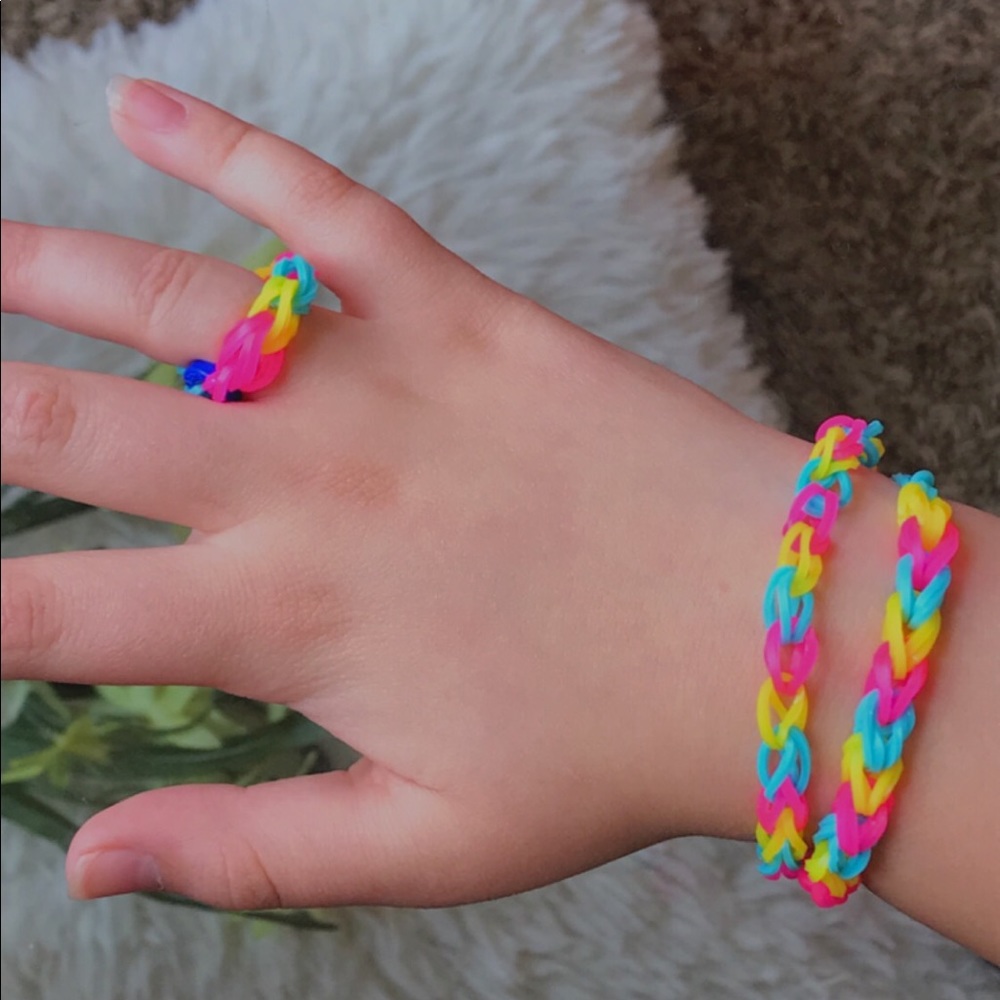 Pansexual ring and bracelets